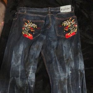 ED HARDY SIZE 38 Vintage RARE BAGGY JEANS ONLY 100 MADE